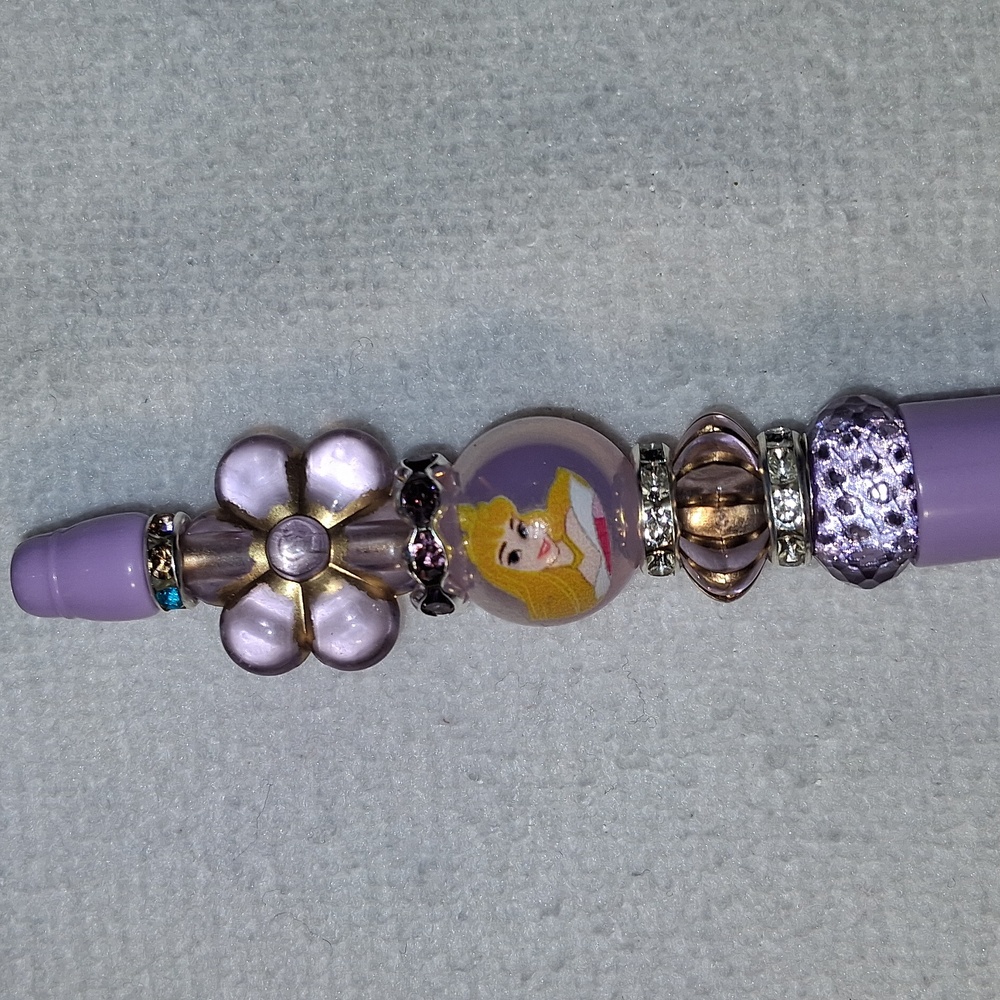Handmade Princess Beaded Pen- Jasmine, Sleeping Beauty, Cinderella - Picture 7 of 8
